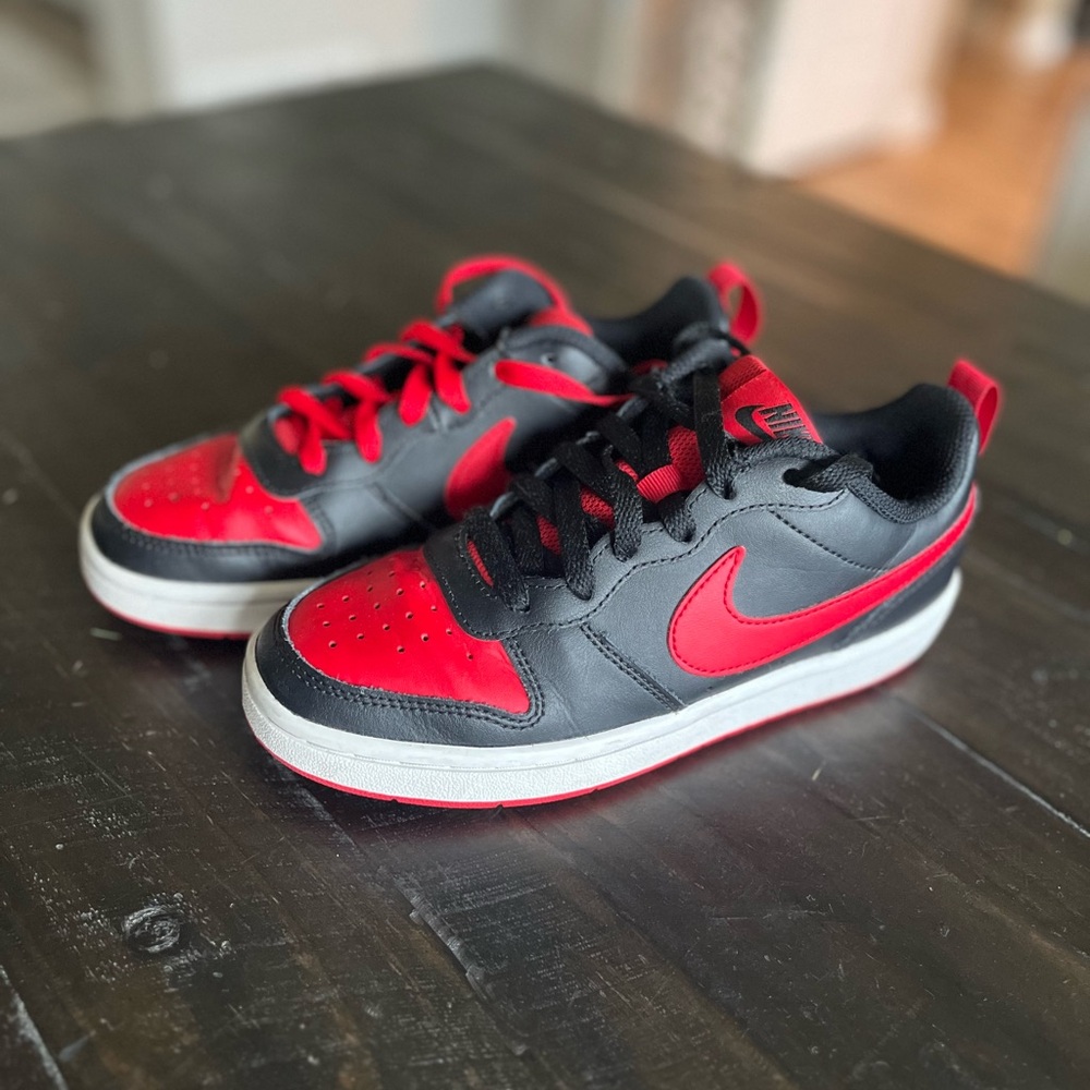 Black and red Nike low Dunks